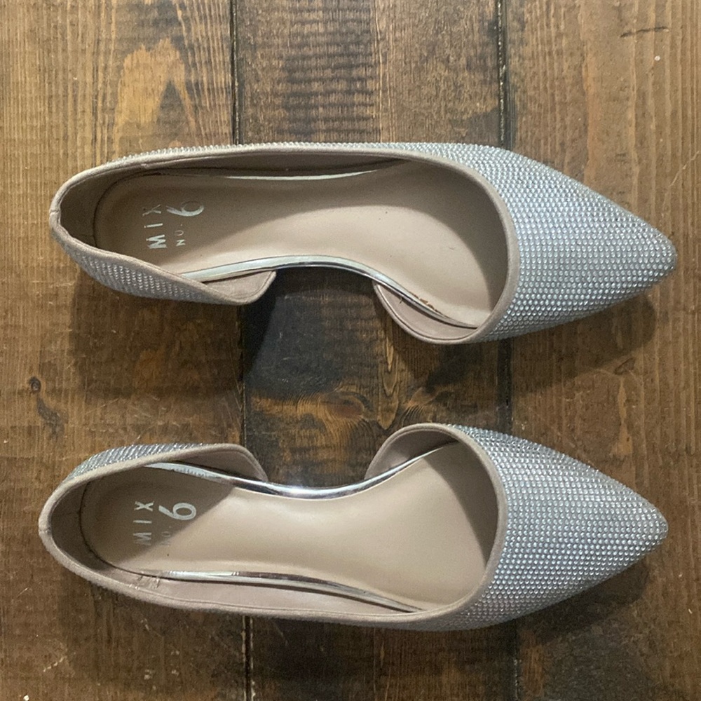 Women's Silver Sparkle Flats